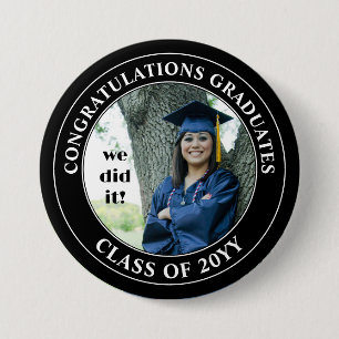 Congratulations Graduate Graduation Photo 7.5 Cm Round Badge