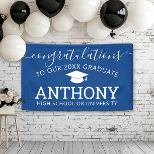 Congratulations Graduate modern blue virtual Banner