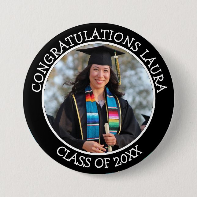 Congratulations Graduate name and photo  Button (Front)