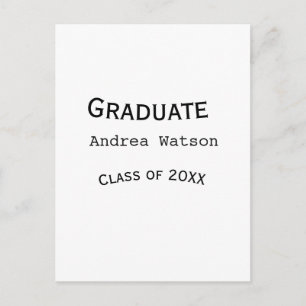 Congratulations graduate name class of 20XX type w Postcard