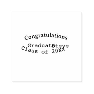 Congratulations graduate name class of 20XX type w Self-inking Stamp