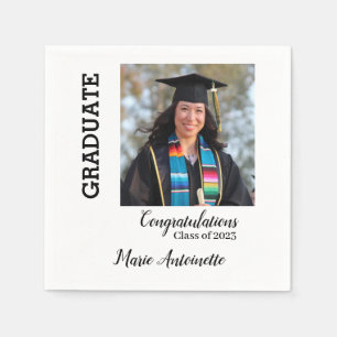Congratulations Graduate Name & Photo Napkin