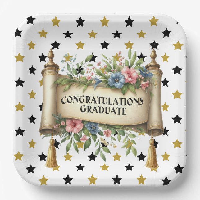 Congratulations Graduate Paper Plate (Front)