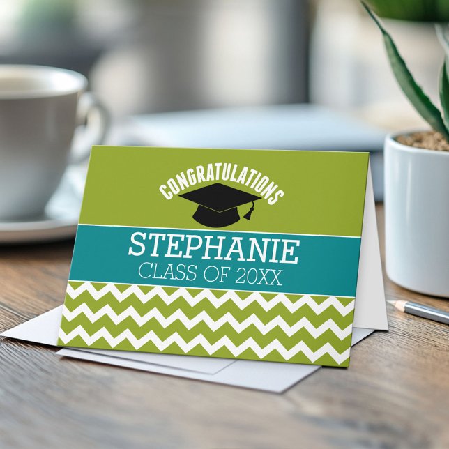 Congratulations Graduate - Personalised Graduation Card (Custom, Personalized Graduation Congratulations - Folded Greeting Card)