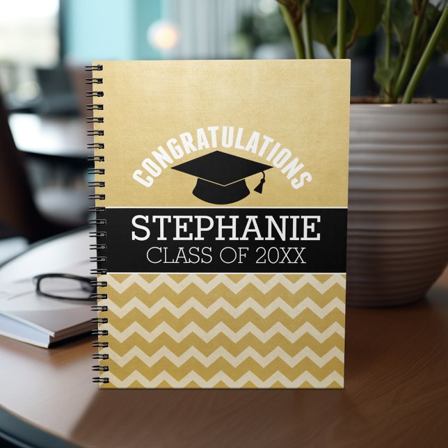 Congratulations Graduate - Personalised Graduation Notebook (Personalized notebook - add name and custom text)