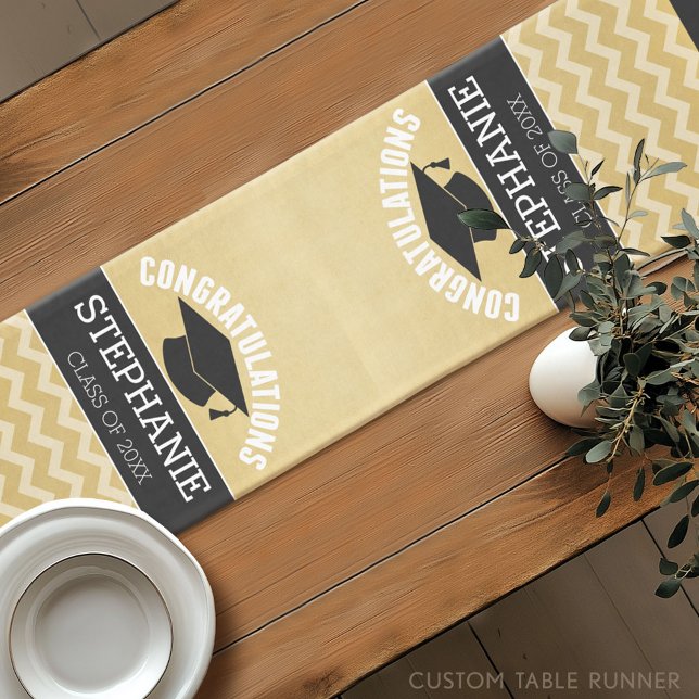 Congratulations Graduate - Personalised Graduation Short Table Runner (Custom Graduation Table Runner)