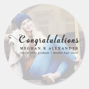 Congratulations Graduate Photo and Name Sticker