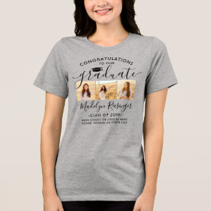 Congratulations Graduate Photo Collage Graduation Tri-Blend Shirt
