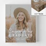 Congratulations Graduate Photo Graduation Faux Canvas Print<br><div class="desc">Celebrate the new graduate with a personalised faux wrapped canvas print that captures the joy and promise of this momentous occasion. Featuring a custom photo, this canvas print exudes the warmth and optimism of a bright future ahead. The words "Congratulations Graduate" are elegantly scripted above the graduate's name, with space...</div>