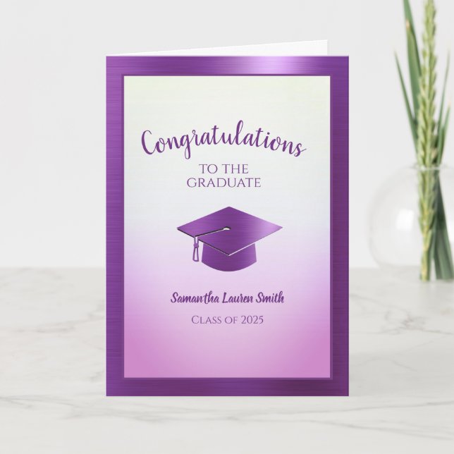Congratulations Graduate Purple Class of 2025 Card (Front)
