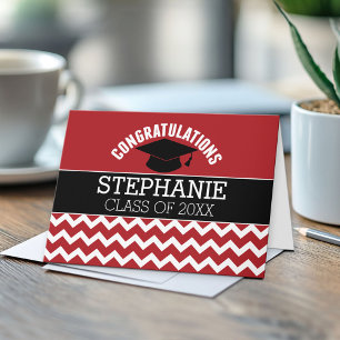 Congratulations Graduate - Red Black Graduation Card