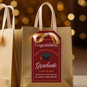 Congratulations Graduate Red Gold 2022 Graduation Gift Tags