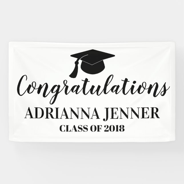 Congratulations Graduate Simple Handwritten Script Banner (Horizontal)
