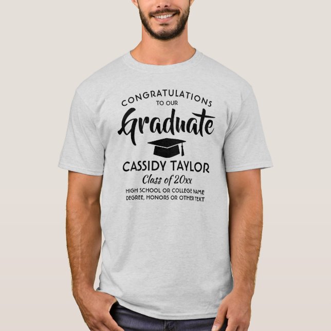 Congratulations Graduate Simple Modern Graduation T-Shirt (Front)