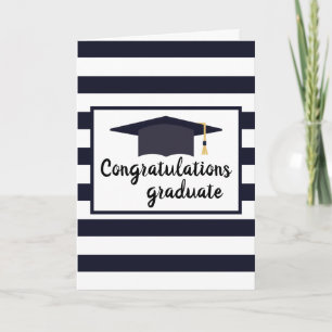 Congratulations Graduate Stripes Black White Card