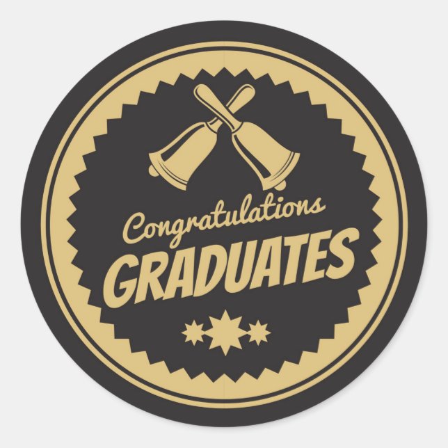Congratulations Graduates Classic Round Sticker (Front)