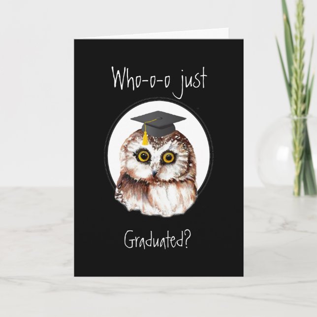 Congratulations Graduating Cute Wise Owl Card (Front)