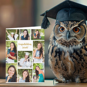 Congratulations Graduation 9 Photo Collage Card