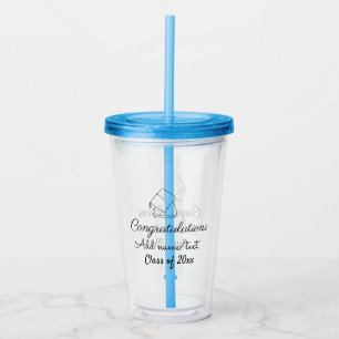 Congratulations graduation add name text year clas acrylic tumbler