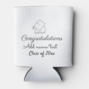 Congratulations graduation add name text year clas can cooler