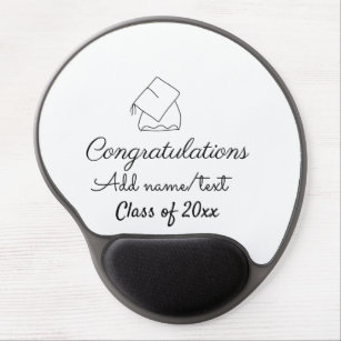 Congratulations graduation add name text year clas gel mouse pad