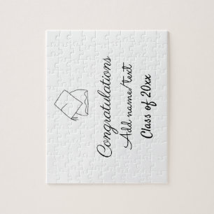 Congratulations graduation add name text year clas jigsaw puzzle