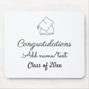 Congratulations graduation add name text year clas mouse pad
