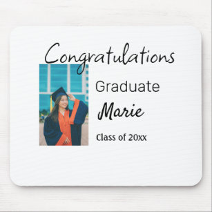Congratulations graduation add name year text phot mouse pad