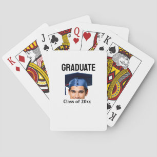 Congratulations graduation add name year text playing cards