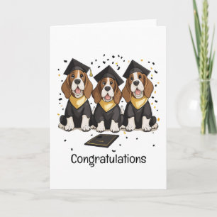 Congratulations Graduation Basset Hound Dogs Card