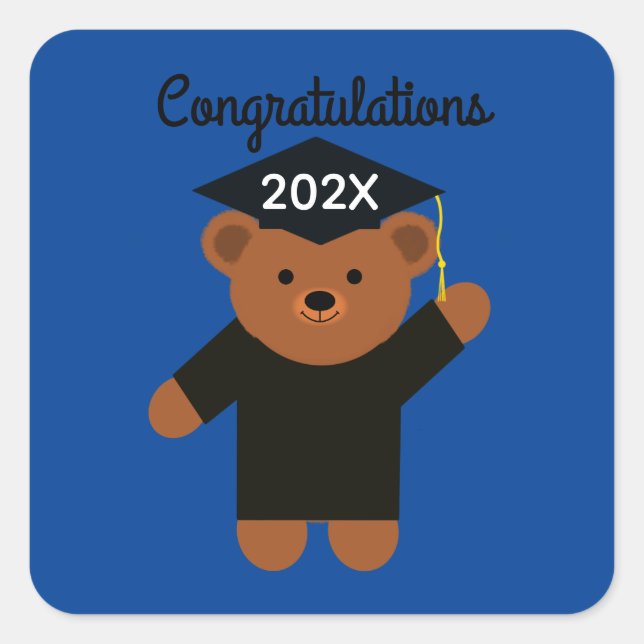 Congratulations Graduation Bear #2 Stickers (Front)