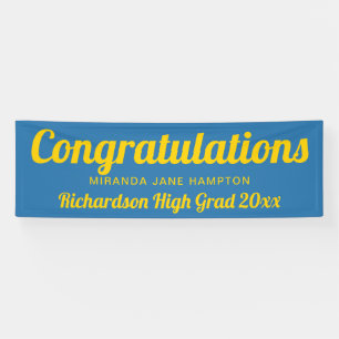 Congratulations Graduation Blue and Gold Banner