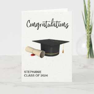 Congratulations Graduation Cap Diploma Card