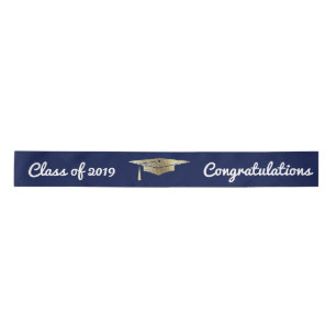 Congratulations Graduation Class of 2019 Faux Gold Satin Ribbon