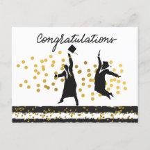 Congratulations Graduation Confetti black gold