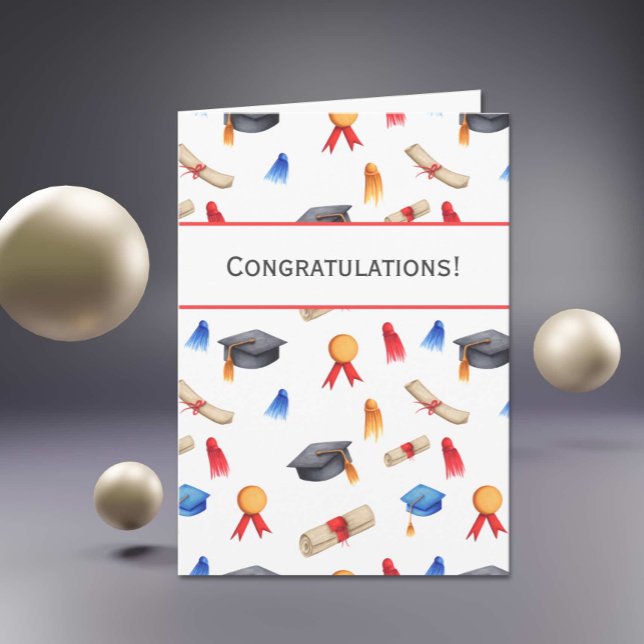 Congratulations Graduation Diplomas and Caps Card (Creator Uploaded)