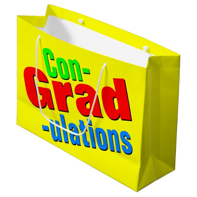 Congratulations Graduation Gift Large Gift Bag (Front Angled)