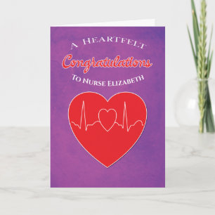 Congratulations Graduation Nurse Heart Purple Card