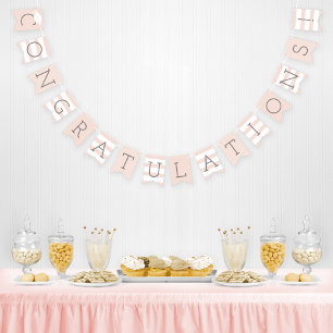 Congratulations Graduation Party Blush Pink Bunting