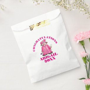 Congratulations Graduation Pink Graduate Cap Gown Favour Bag