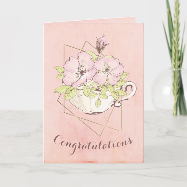 Congratulations Graduation Rose Flower Card (Front)