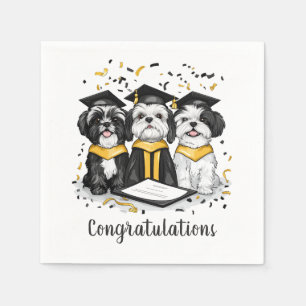 Congratulations Graduation Shih Tzu Dogs Napkin