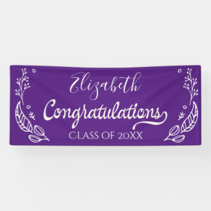 Congratulations Graduation Simple Modern Purple Banner