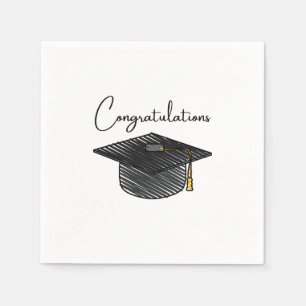 Congratulations Graduation Themed Celebration Napkin