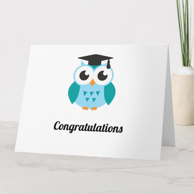 Congratulations graduation wise owl card (Front)