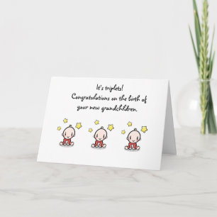 Congratulations Grandparents Of Triplet Babies,  Card