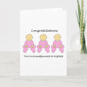 Congratulations  Grandparents to Female Triplets Card