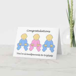 Congratulations Grandparents to Triplets. Card