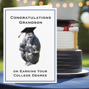Congratulations Grandson  Degree Funny Gorilla Card