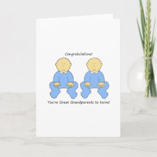 Congratulations Great grandparents to twin boys. Card